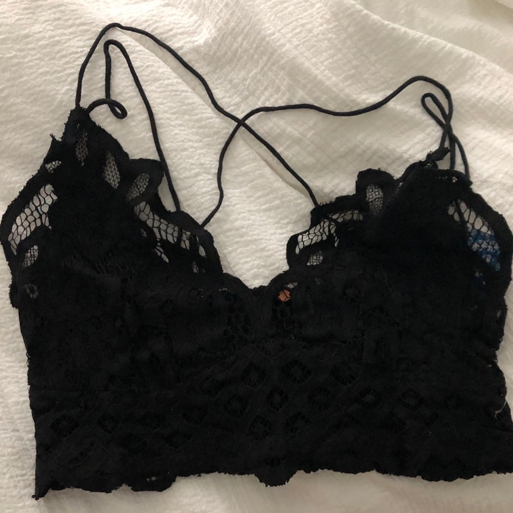Free People Black Lace Bralette